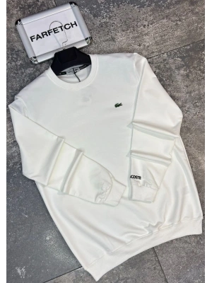 BEYAZ LACOSTE 2 İPLİK SWEAT