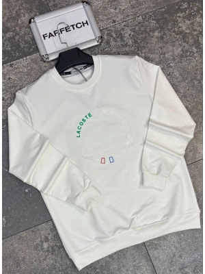 BEYAZ LACOSTE 2 İPLİK SWEAT