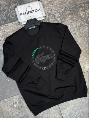 SİYAH LACOSTE 2 İPLİK SWEAT
