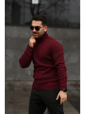 BORDO RENK BOĞAZLI TRİKO