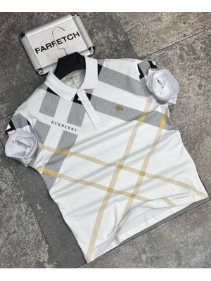 POLO YAKA BURBERRY BEYAZ