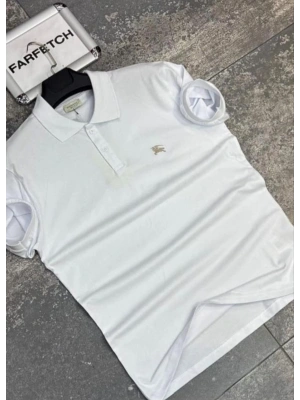 POLO YAKA BURBERRY BEYAZ