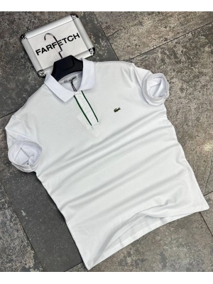 POLO YAKA LACOSTE BEYAZ