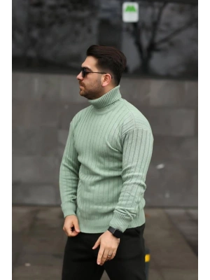 MİNT YEŞİL RENK BOĞAZLI TRİKO