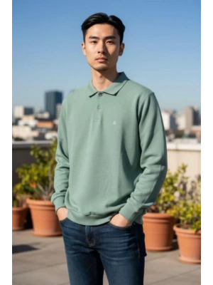 YAKALI TRİKO SU YEŞİLİ RENK