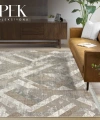 İpek Koleksiyonu 100 Tarak Viskon Akrilik Dokuma Lüks Halı 5004 Gri Bej