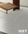 Soft  Koleksiyonu Modern Saçaklı Halı 8303 Krem