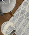 Soft  Koleksiyonu Modern Saçaklı Halı 8305 Gri