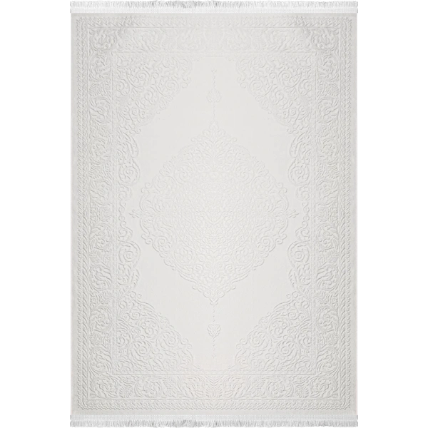 Alesta Koleksiyonu Akrilik Dokuma Saçaklı Halı 3501 Krem