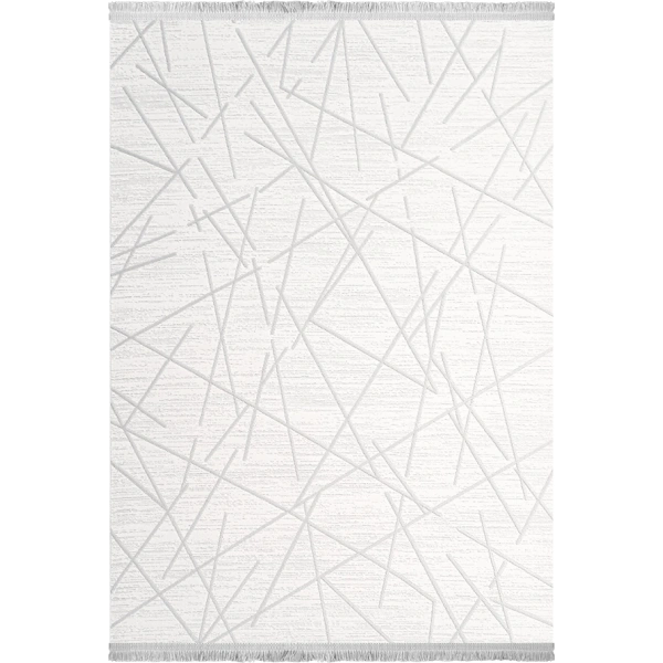 Alesta Koleksiyonu Akrilik Dokuma Saçaklı Halı 3504 Gri