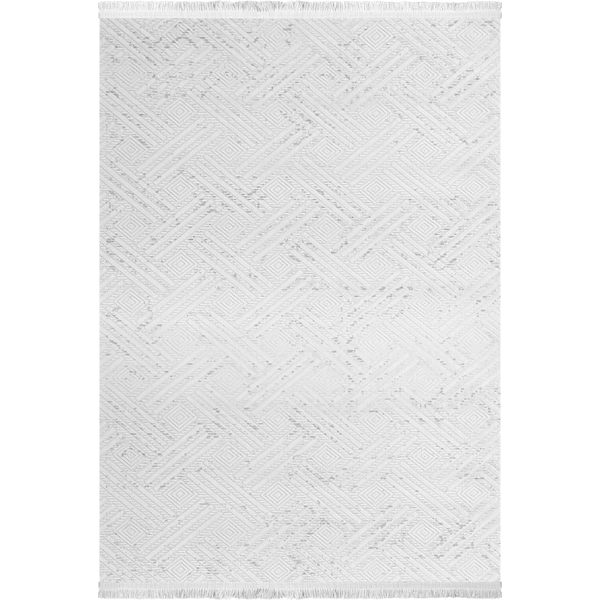 Alesta Koleksiyonu Akrilik Dokuma Saçaklı Halı 3507 Gri