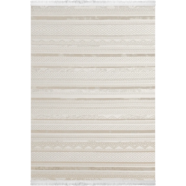 Alesta Koleksiyonu Akrilik Dokuma Saçaklı Halı 3512 Bej