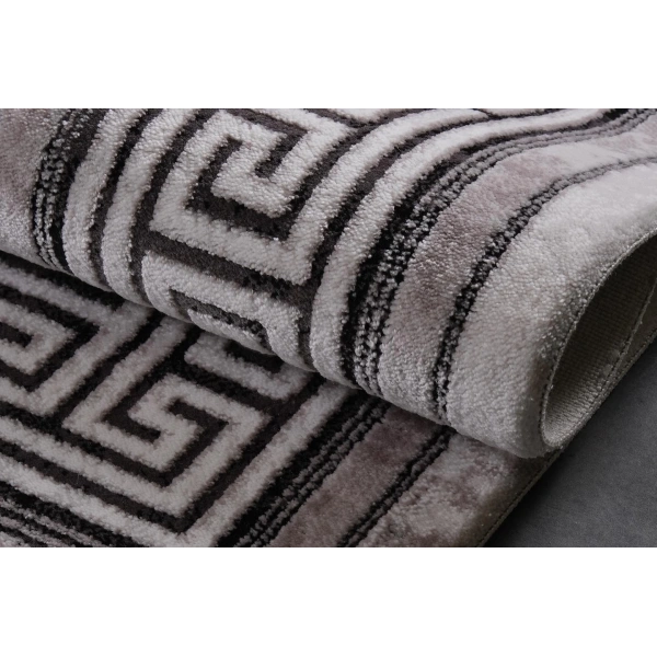 Bamboo Dark Koleksiyonu Akrilik Dokuma Saçaklı Halı 1503 Siyah