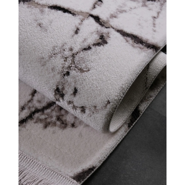 Bamboo Dark Koleksiyonu Akrilik Dokuma Saçaklı Halı 1510 Siyah