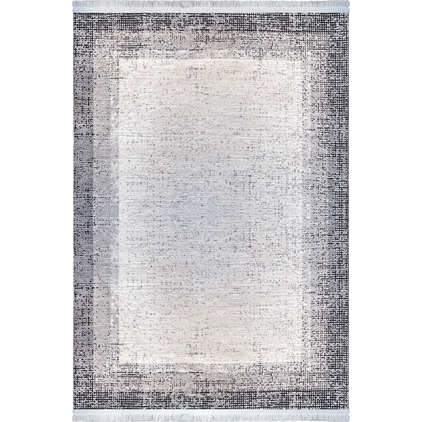 Bamboo Dark Koleksiyonu Akrilik Dokuma Saçaklı Halı 1515 Siyah