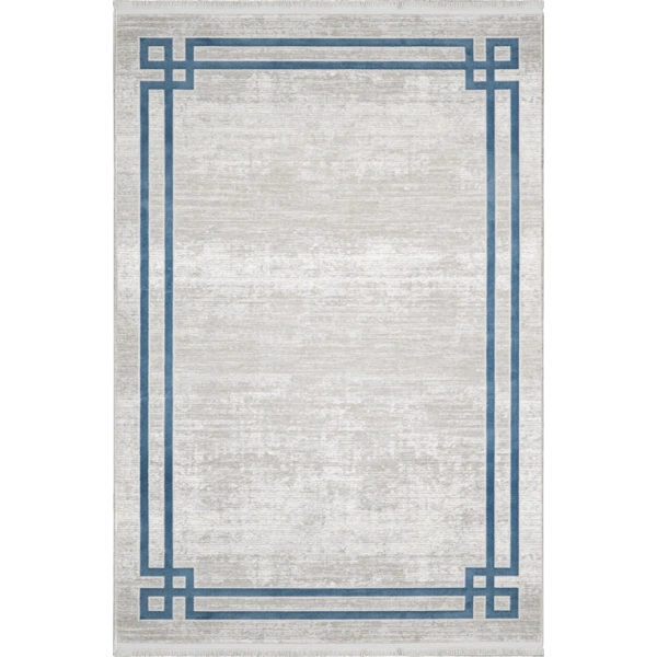 Bamboo Koleksiyonu Akrilik Dokuma Saçaklı Halı 1015 Mavi