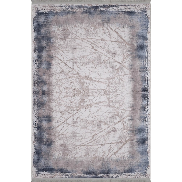 Bamboo Koleksiyonu Akrilik Dokuma Saçaklı Halı 1019 Mavi