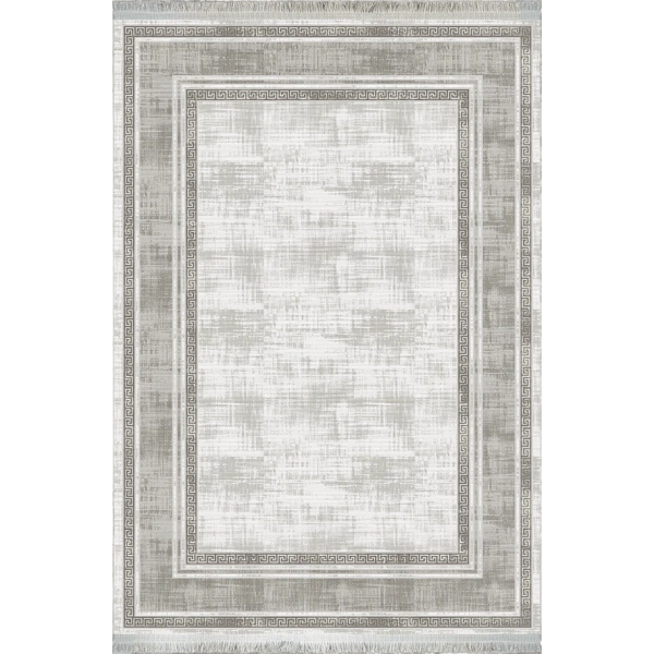 Bamboo Koleksiyonu Akrilik Dokuma Saçaklı Halı 1021 Gri