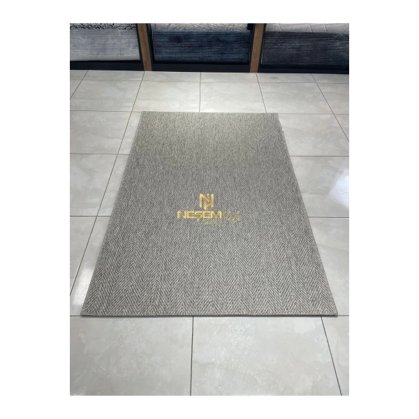 Bombay 665 Gri Hasır Dokulu Antibakteriyel Kolay Temizlenen Jut Görünümlü Sisal Halı