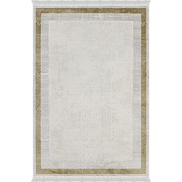 Deluxe Koleksiyonu Viskon Akrilik Dokuma Lüks Saçaklı Halı 6506 Gold