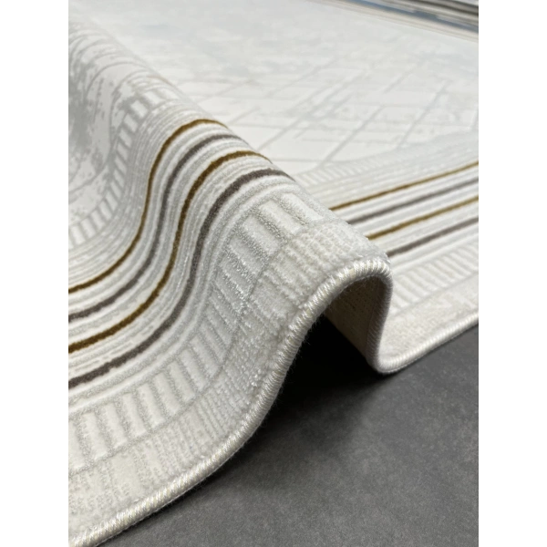 Diamond Koleksiyonu Sık Dokuma Saçaklı Halı 8509 Gold