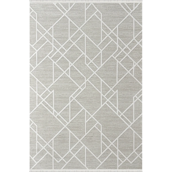 Dior Koleksiyonu Akrilik Dokuma Saçaklı Halı 4251 Gri