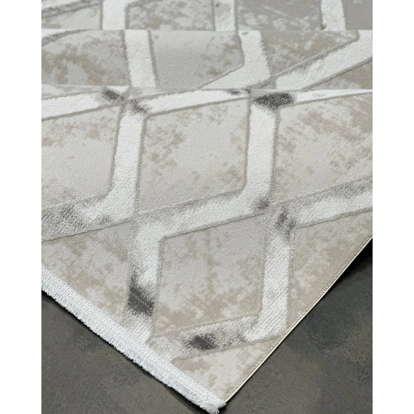 Dior Koleksiyonu Akrilik Dokuma Saçaklı Halı 4257 Gri