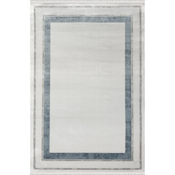 Dior Koleksiyonu Akrilik Dokuma Saçaklı Halı 4258 Mavi