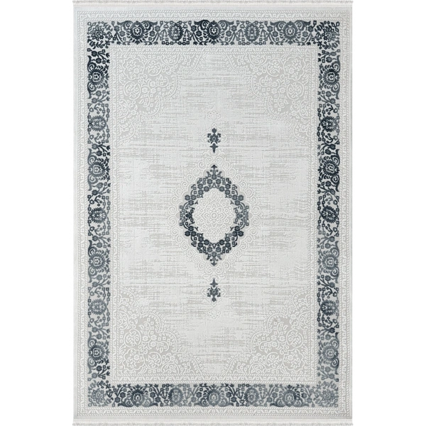 Dior Koleksiyonu Akrilik Dokuma Saçaklı Halı 4260 Mavi