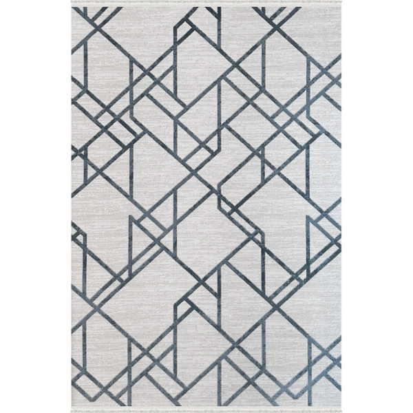 Dior Koleksiyonu Akrilik Dokuma Saçaklı Halı 4261 Mavi