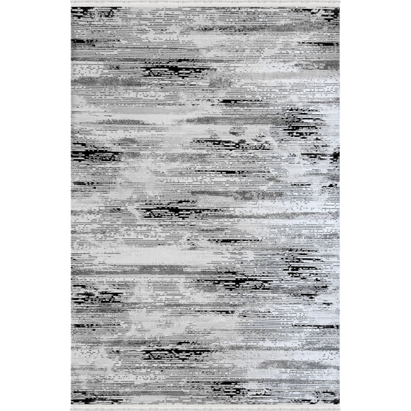 Dior Koleksiyonu Akrilik Dokuma Saçaklı Halı 4262 Siyah