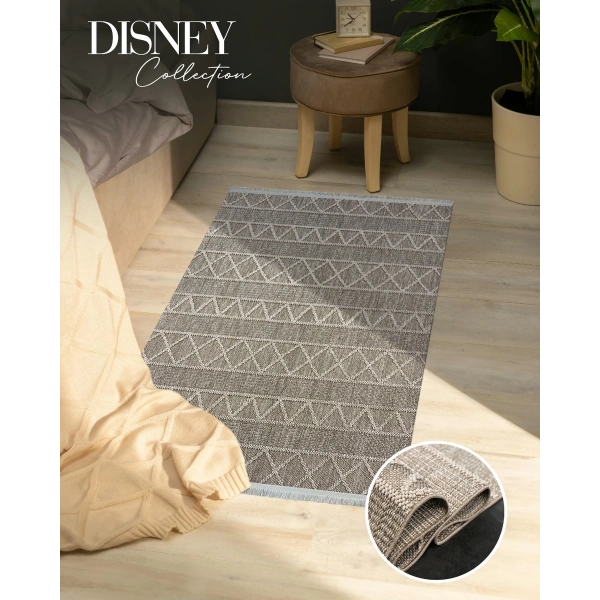 Disney Koleksiyonu Dekoratif Modern Saçaklı Halı 8010 Bej