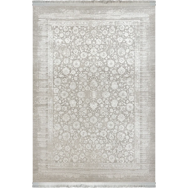 İpek Koleksiyonu 100 Tarak Viskon Akrilik Dokuma Lüks Halı 5002 Gri