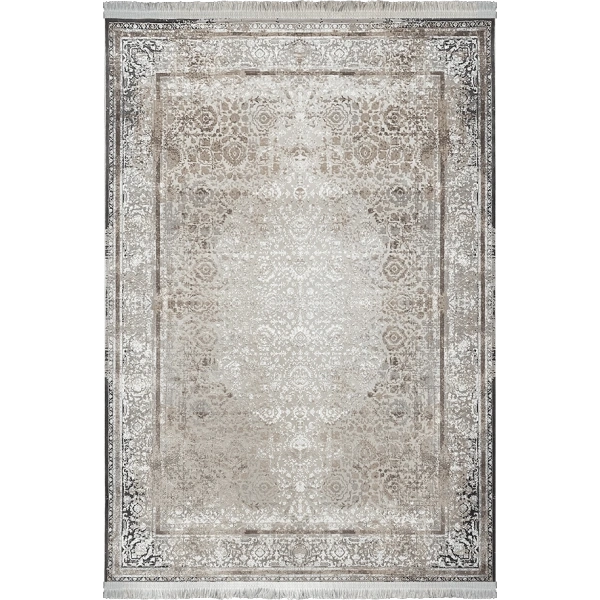 İpek Koleksiyonu 100 Tarak Viskon Akrilik Dokuma Lüks Halı 5003 Gri