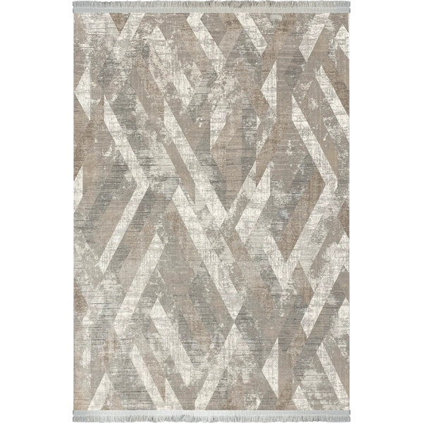 İpek Koleksiyonu 100 Tarak Viskon Akrilik Dokuma Lüks Halı 5004 Gri Bej