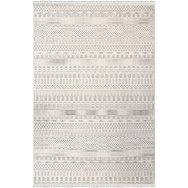 Lavina Koleksiyonu Dekoratif Modern Saçaklı Halı 8601 Krem