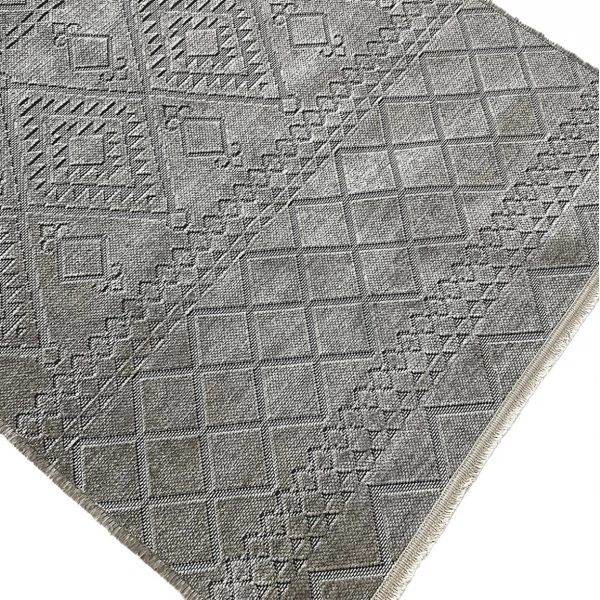 Luxess Cool Koleksiyonu Pamuklu Klim Dokuma Dekoratif Halı 405 Gri