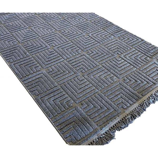 Luxess Dizayn Koleksiyonu Dekoratif Saçaklı Halı 1062 Antrasit