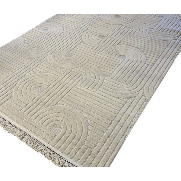 Luxess Dizayn Koleksiyonu Dekoratif Saçaklı Halı 1090 Bej