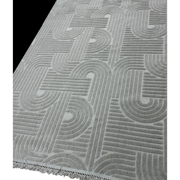 Luxess Dizayn Koleksiyonu Dekoratif Saçaklı Halı 1090 Gri