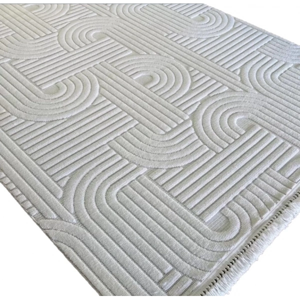 Luxess Dizayn Koleksiyonu Dekoratif Saçaklı Halı 1090 Krem