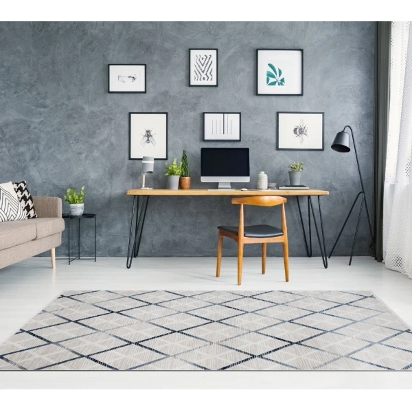 Luxess Moda Koleksiyonu %100 Akrilik Dokuma Halı 1097 Mavi