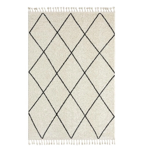 Matta 2021 Siyah Iskandinav Desen Makine Halısı