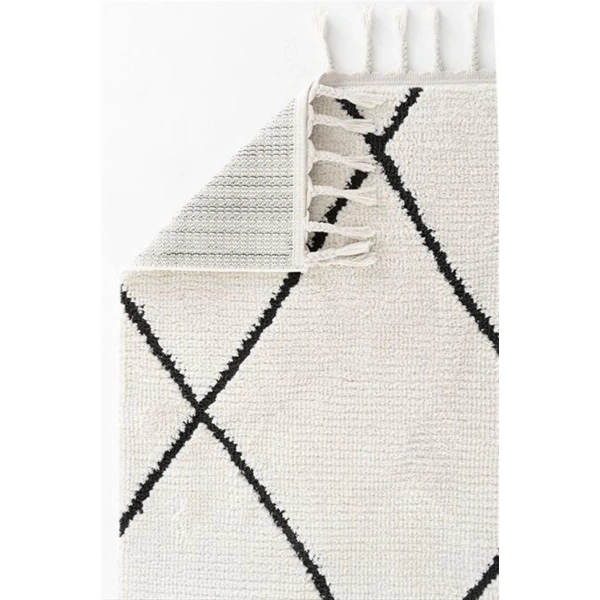 Matta 2021 Siyah Iskandinav Desen Makine Halısı