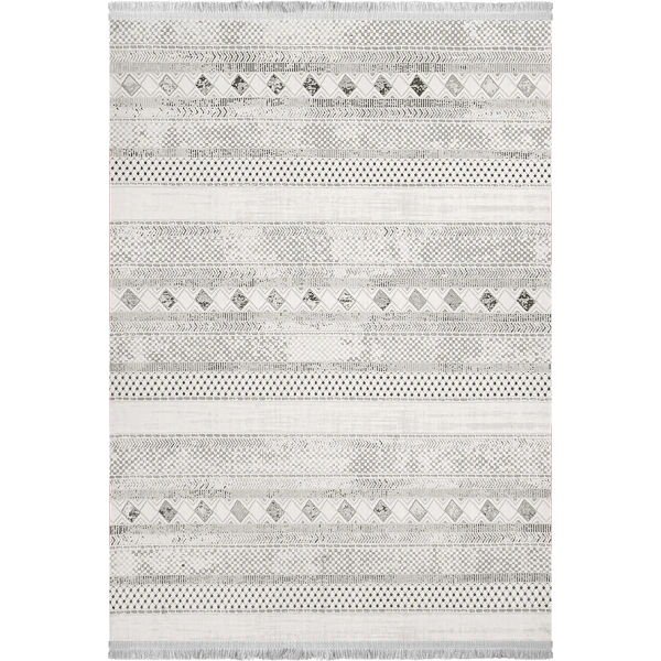 Merit  Koleksiyonu Modern Saçaklı Halı 2753 Gri