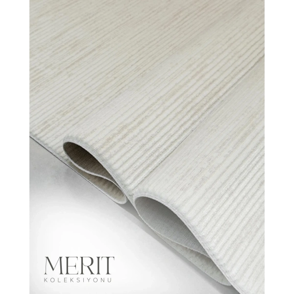 Merit  Koleksiyonu Modern Saçaklı Halı 2754 Krem