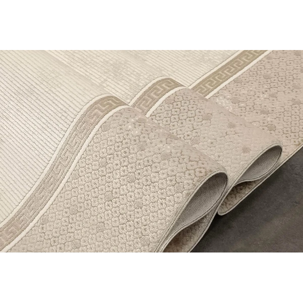 Milano Koleksiyonu Akrilik Dokuma Lüks Saçaklı Halı 4753 Bej