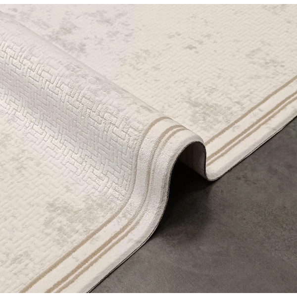 Milano Koleksiyonu Akrilik Dokuma Lüks Saçaklı Halı 4754 Bej