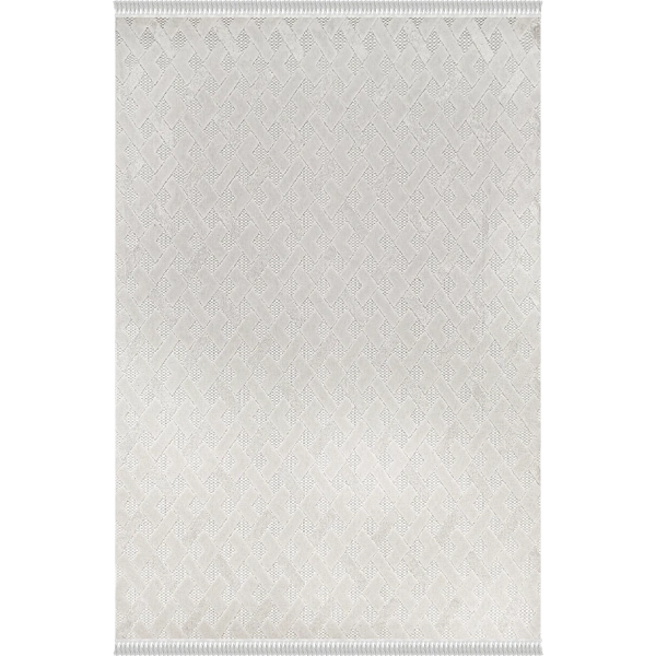 Mudo Koleksiyonu Dekoratif Modern Saçaklı Halı 8756 Bej