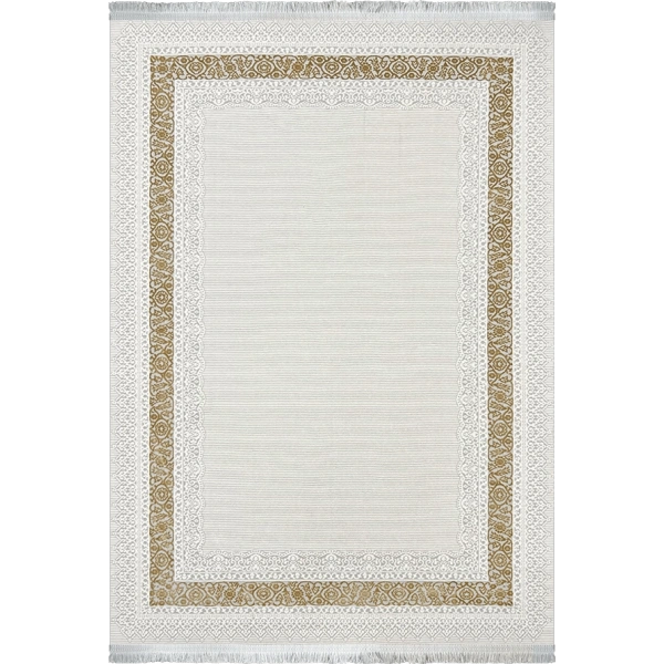 Pera Koleksiyonu %100 Akrilik Dokuma Lüks Saçaklı Halı 4502 Gold